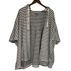 Aerie XS/S Oversized Blue & White Stripe Poncho Coverup